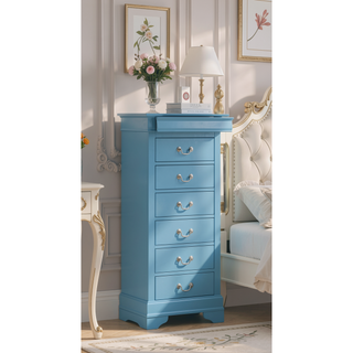 Sunvega Compact Teal Lingerie Chest with Smooth Gliding Drawers for Bedroom