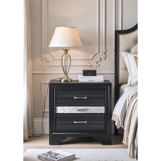 Sunvega Chic Nightstand with Spacious Storage Drawers and Dedicated Jewelry Organizer