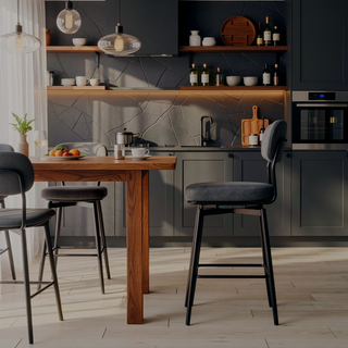 Sunvega 360 Degree Rotating Bar Stool Set of 2 with Soft Leather Cushions and Iron Brackets