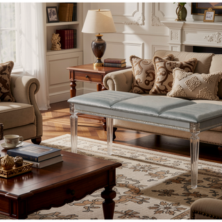 Sunvega Contemporary Nightstand with Felt-lined Drawers and Acrylic Legs in Pearl White