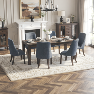 Sunvega Rectangular Acacia Wood Dining Table with Straight Legs 79 Inch