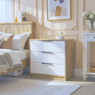 Sunvega Superior Top Light Gray Dresser with 3 Large Storage Drawers