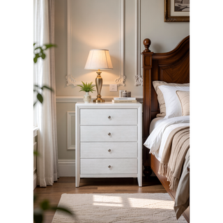 Sunvega Contemporary Modern Look Nightstand End Table with Two Storage Drawers