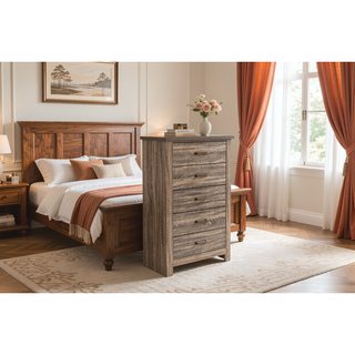 Sunvega Contemporary Weathered Grey Finish Wooden Nightstand with 2 Drawers