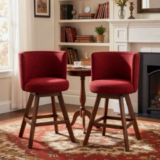 Sunvega 360-Degree Swivel Barstools with Soft Foam and Steel Spring Filler