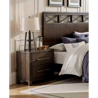 Sunvega Modern Contemporary Dark Brown Finish Nightstand with 2 Dovetail Drawers