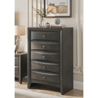 Sunvega Contemporary 2 Drawer Nightstand End Table with Jewelry Tray in Brown Finish