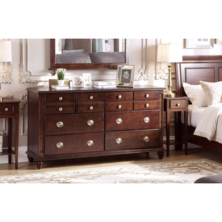 Sunvega Cappuccino Night Stand with Carved Trim and Nickle Hardware