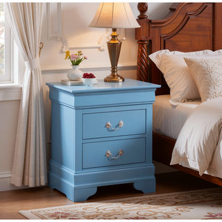Sunvega Striking Teal Compact Nightstand With Spacious Top For Bedroom Decor
