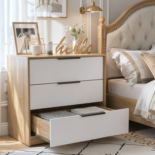 Sunvega Superior Top Light Gray Dresser with 3 Large Storage Drawers