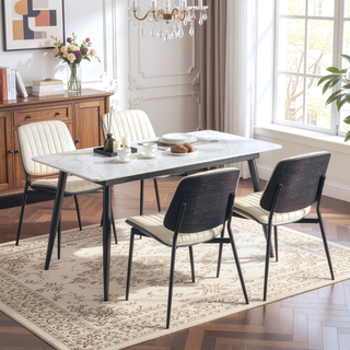 Sunvega Mid Century Modern Retro French Style Dining Chairs Set of 2 with Walnut Bentwood Back