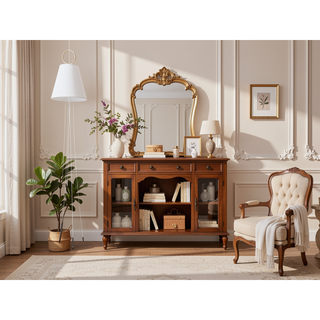 Sunvega White and Light Oak Four-Drawer Dresser with Superior Top