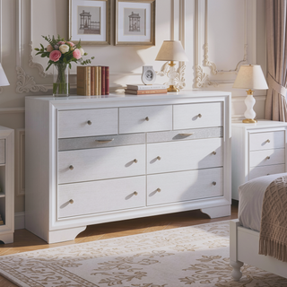 Sunvega Modern Black Nightstand with Hidden Jewelry Drawer and Nickel Knob
