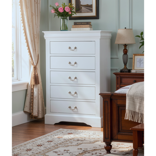 Sunvega Platinum Chest with Five Spacious Drawers and Brushed Nickel Handles