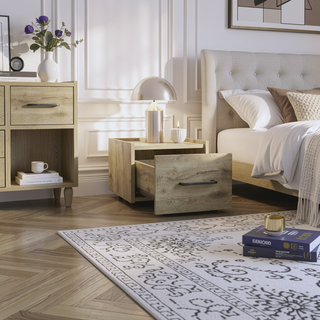 Sunvega Floating Nightstand with Handy Drawer and Surface for Bedroom Storage