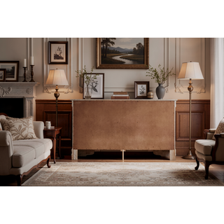 Sunvega Sophisticated Silver Champagne Transitional Nightstand with Two Drawers for Storage