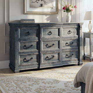 Sunvega Contemporary Dresser with Spacious Drawers and Geometric Design Legs