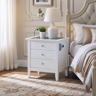 Sunvega Fully Assembled Nightstand with USB Charging and Two Integrated Speakers