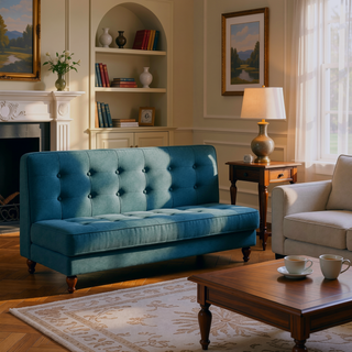 Sunvega Mid Century Modern Tufted Bench with Solid Birch Legs and Natural Finish