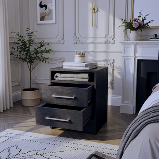 Sunvega Philadelphia Two Drawer Nightstand with Concealed Open Shelf