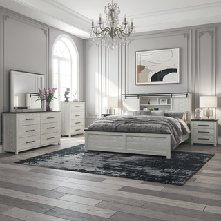 Sunvega Dark Top Finish Nightstand with Spacious Drawers and Block Style Feet