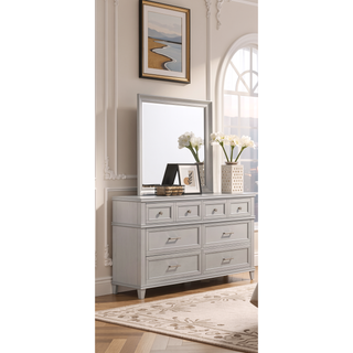 Sunvega 6 Drawer Gray Dresser with Transitional Design and Custom Hardware
