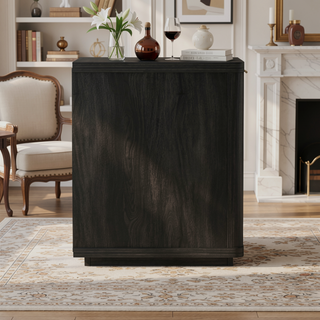 Sunvega Modern Charcoal Gray Nightstand with Drawer and Open Shelf for Bedroom