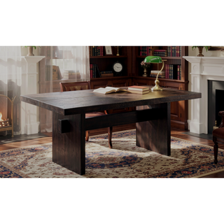 Sunvega Gold and Rustic Espresso Finish Dining Table with Weathered Finish