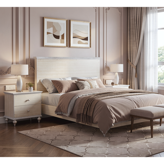 Sunvega Champagne 2-Drawer Nightstand with Sparkling Trim and Felt-Lined Storage