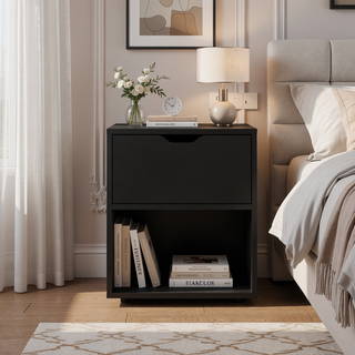 Sunvega 50x40x60 cm Nightstand End Table with Spacious Sliding Drawer
