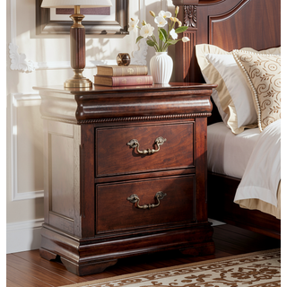 Sunvega Traditional Style Cherry Solid Wood Nightstand with Hidden Top Drawer