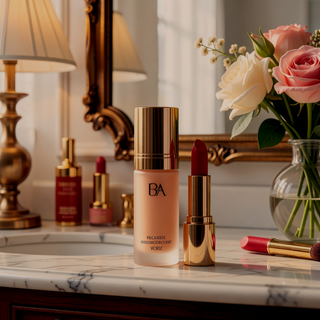 Sunvega Midnight Blue Tropical Style Nightstand with Two Drawers and Carved Wood Legs