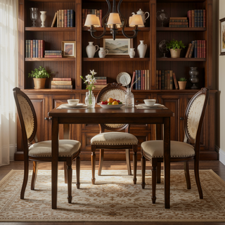 Sunvega Espresso Finish 6-Piece Dining Set with Table Bench and 4 Chairs
