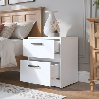 Sunvega Floating Nightstand with 2-Tier Shelf and Spacious Drawer for Easy Storage