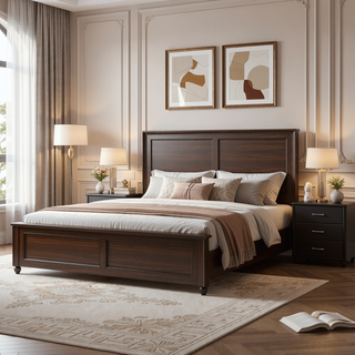 Sunvega Black Faux Leather Nightstand with Two Drawers and Silver Bar Pulls