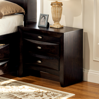 Sunvega Cherry Solid Wood Contemporary Nightstand with 2-Drawers and Nickel Knob Pulls