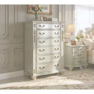 Sunvega Cherry Nightstand with Three Easy Glide Drawers and Velvet Lining