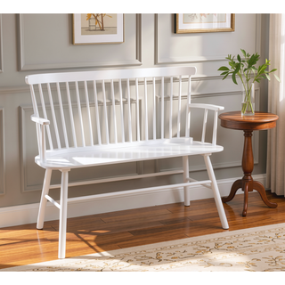 Sunvega Farmhouse Style Black Finish Spindle Back Arm Rest Wooden Chair