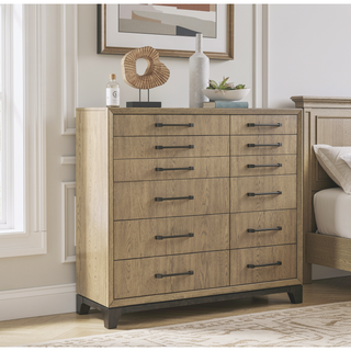 Sunvega Caramel Brown Chest with Black Base and 10 Spacious Drawers for Storage