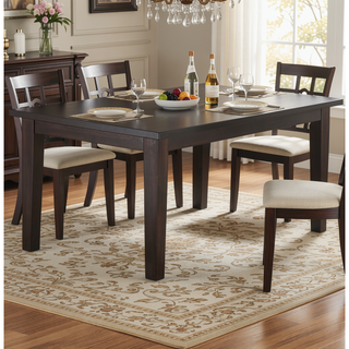 Sunvega Java Brown Solid Rubberwood Dining Table for 6 with Lacquered Top
