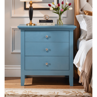 Sunvega Teal Casual Nightstand with Convenient Storage Drawer Space