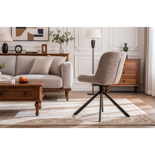 Sunvega Mid-Century Modern Tufted Diamond Pattern Upholstered Swivel Dining Chair