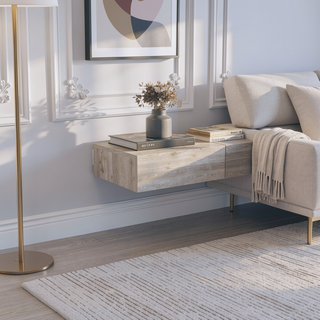 Sunvega Modern Floating Nightstand with Spacious Drawer and Generous Top Surface