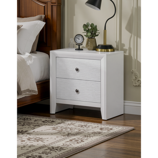 Sunvega Contemporary Modern Look Nightstand End Table with Two Storage Drawers