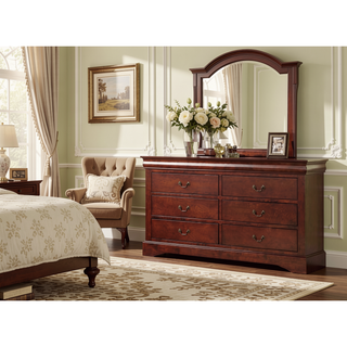 Sunvega Modern Black Dresser with Six Spacious Drawers and Brushed Nickel Handles