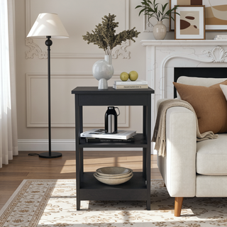 Sunvega 3-Tier Side Table with Open Shelves for Living Room and Bedroom