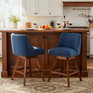 Sunvega 360-Degree Swivel Barstools with Soft Foam and Steel Spring Filler