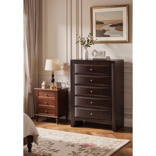 Sunvega Contemporary 2 Drawer Nightstand End Table with Jewelry Tray in Brown Finish