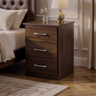 Sunvega Sandle Wood Contemporary Nightstand with Spacious Top for Compact Spaces