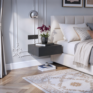 Sunvega Wall-Mounted Floating Nightstand with Drawer for Bedroom or Living Room
